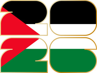 2026 with flag of Palestine