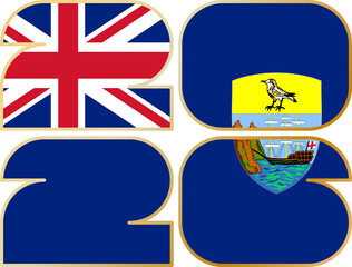 2026 with flag of Saint Helena