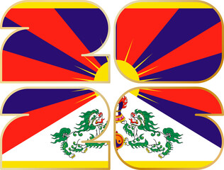 2026 with flag of Tibet
