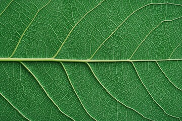 Obraz premium Fresh leaf outline repetition, green natural, minimal organic pattern