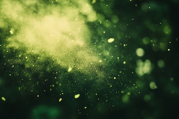 Soft botanical dust in glow, green natural, delicate eco energy