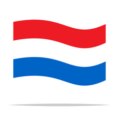 Cartoon waving netherlands flag vector isolated illustration