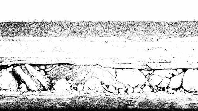 Dry cracked soil with rocky landscape