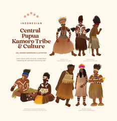 Indonesian Central Papua isolated culture asset illustration