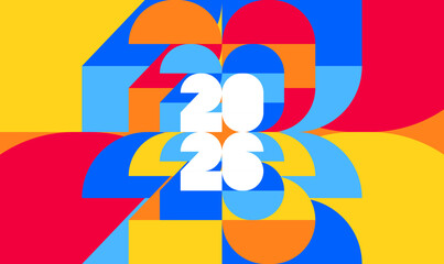 Background design with geometric shapes. World event of 2026. Sports Background for match, tournament or invitation. 