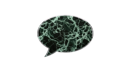 Marble Speech Bubble on White Background