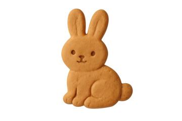 Obraz premium Cute bunny rabbit gingerbread cookie on transparent background