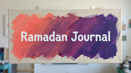 Ramadan Journal Canvas with Vibrant Paint Strokes.