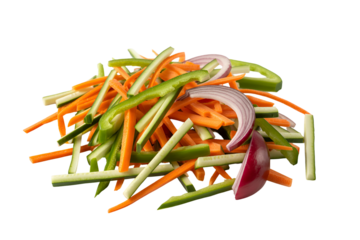 Freshly julienne vegetable medley