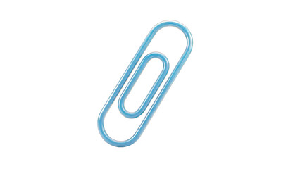 Blue Paperclip Isolated on White Background