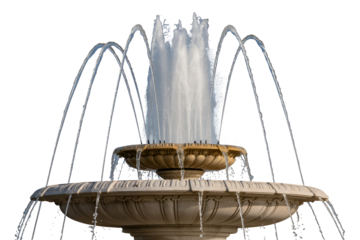 Elegant multi-tiered fountain with arched jets