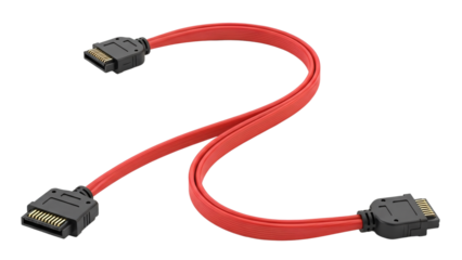 a red usb cable on a white background