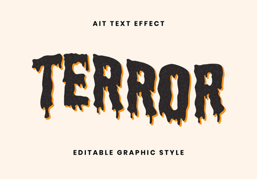Black And Orange Horror Retro Comic Text Effect Dripping Scary Font
