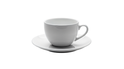 a white cup and saucer on a saucer