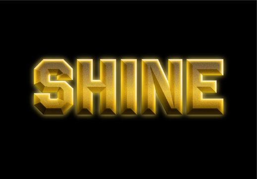 Glitter Gold Silver Text Effect 3D Bold Shine Font