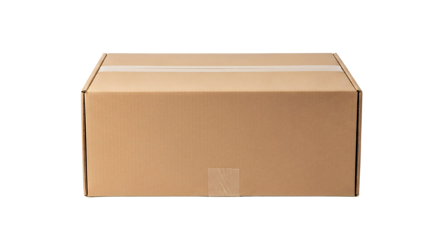 a cardboard box with a white background - Powered by Adobe