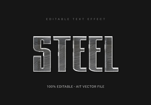 Gray Embossed Pattern Galvanized Metal Text Effect Silver Scratch Font