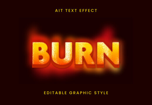 Orange Burning Fire Text Effect Glow Flame Font