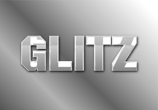 Glitter Gold Silver Text Effect Glossy Mirror Bold Font