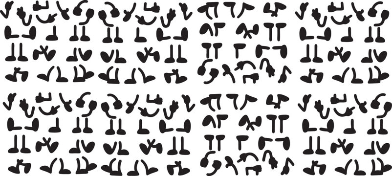 Unique Muscle Pose Icon Puzzle &ndash; Flexing Silhouettes in Grid Pattern for Visual Brain Teasers