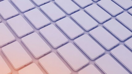 Close up view of a grid pattern on a surface with square tiles or buttons