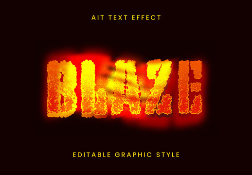 Orange Burning Fire Text Effect Blaze Flame Font