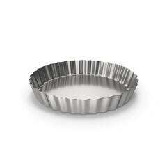 round fluted silver steel pan for baking delicious tarts
