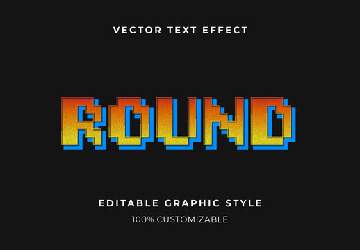 Colorful Retro Game Text Effect Pixelated 3D Font
