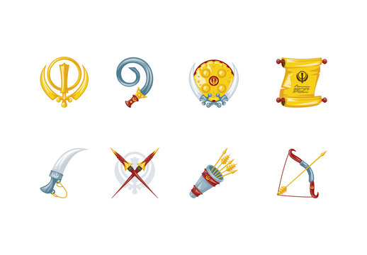 Colorful Guru Gobind Illustration Set