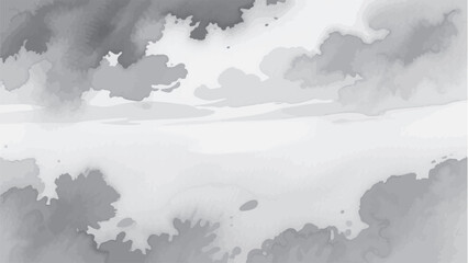Obraz premium Abstract watercolor painting depicting cloudy skies and a blurred horizon