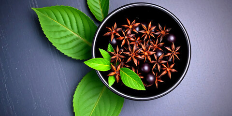 Dried herbs for health blackground design illustration.