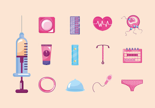 Colorful Sexual Health Illustration Set