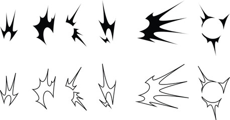 Comic style shock and explosion burst collection vector Illustration. © Hanan