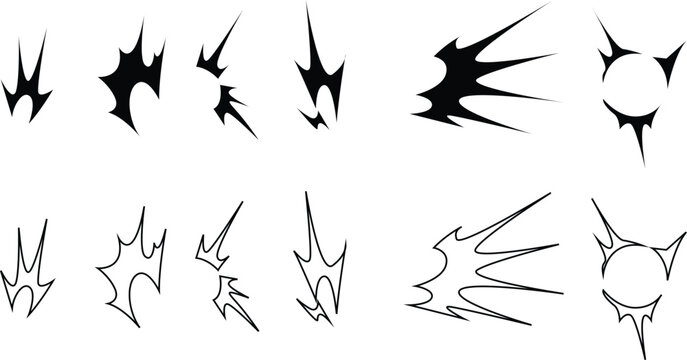 Comic style shock and explosion burst collection vector Illustration.