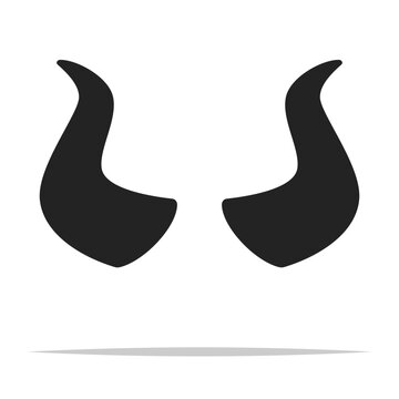 Black devil horns shape vector isolated illustration