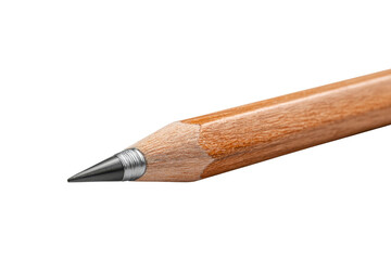 Close up of a sharpened wooden pencil tip with graphite lead on black background writing, Png, Isolated on Transparent Background, Cut Out