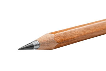 Close up of a sharpened wooden pencil tip with graphite lead on black background writing, Png, Isolated on Transparent Background, Cut Out