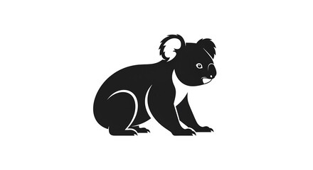 Fototapeta premium Koala Silhouette - A Minimalist Vector Illustration of an Australian Icon.