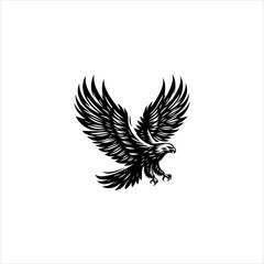 Obraz premium Adler eagle silhouette presented as a strong black vector emblem design. Wildlife icon concept