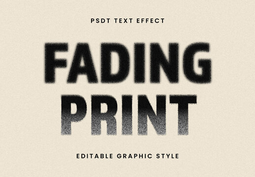 Black And Beige Fading Print Text Effect Grunge Vintage Font
