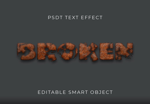 Brown Crumble Text Effect Broken Rusty Grunge Font
