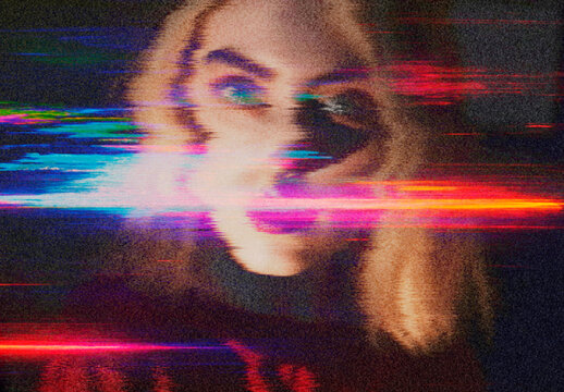 Glitch Distortion Photo Effect
