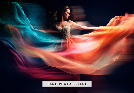 Orange And Blue Dynamic Motion Smear Photo Effect