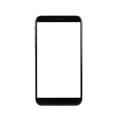 Smartphone with blank white screen isolated on transparent background