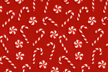Red and white festive candy pattern