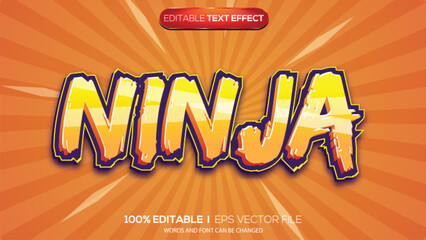 3D text effect ninja theme © Ardhy
