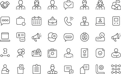 Business communication set people symbols