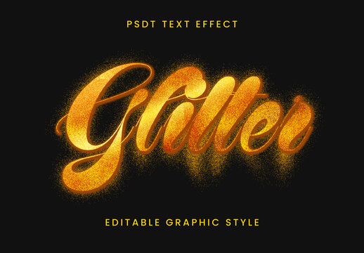 Gold Glitter Luxury Text Effect Script Shiny Sparkle Font