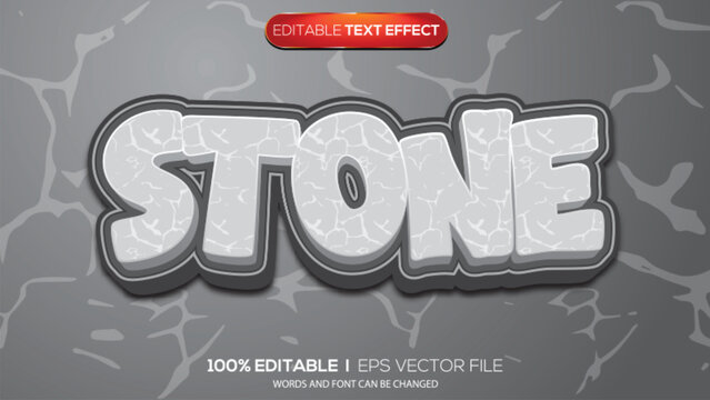 3D text effect stone theme