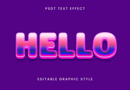 Pink And Blue Gloss Bubble Text Effect Bold Gradient 3D Font